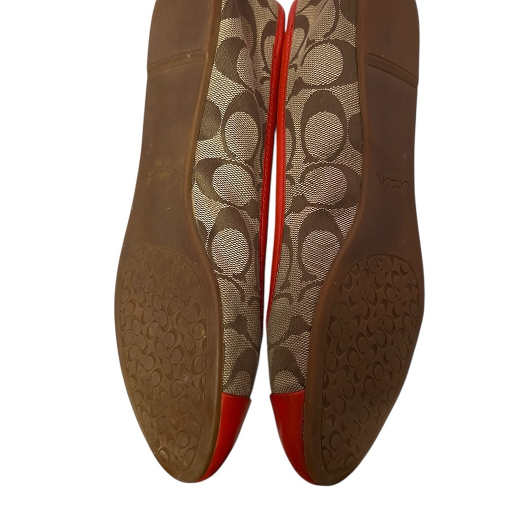 Coach Orange and Tan Women's Flats, Pre-loved. - Picture 4 of 6